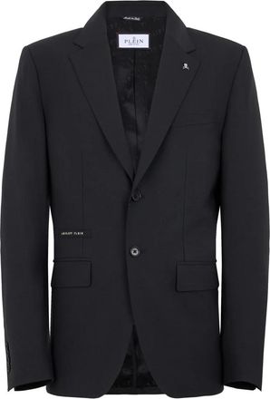 Philipp Plein Regular Fit Blazer Skull Strass - Heren - Blazers - Zwart - XL - Leer - Jassen
