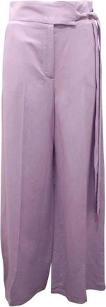 Twinset Dames, Broeken, Paars, Maat: XS Linnen