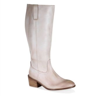 Diba Womens Fig Garden Leather Tall Boots In Off White