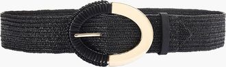 Lascana Raffia Waist Belt in Black at Nordstrom, Size Medium