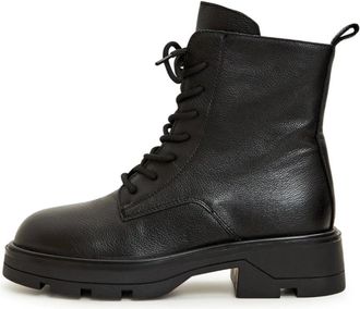 Cesare Gaspari Gezellige Veterschoenen Winterlaarzen - Dames - Veterlaarzen - Zwart - 40 EU - Leer - Schoenen