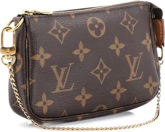 Louis Vuitton Clutch Pochette Accessoires mini in tela con monogramma - Marrone