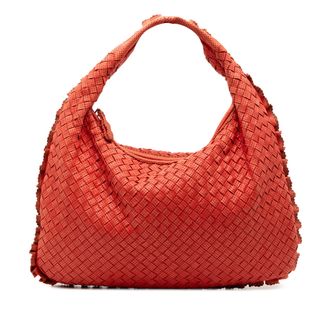 Bottega Veneta Tweedehands Kleine Perforated Nappa Intrecciato Veneta Hobo