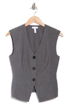 Leith Brooklyn Darted Vest in Grey Charcoal Heather at Nordstrom Rack, Size X-Small