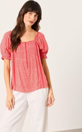 Fat Face FatFace Jorden Red Coral Texture Regular Blouse