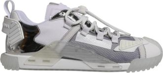 Dolce & Gabbana Multicolor Low Top Sneakers met rubberen zool - Heren - Sneakers - Wit - 41 EU - Katoen - Schoenen