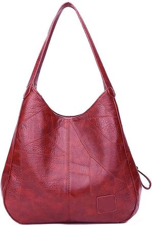 Generic Compatible For Vintage Women Hand Bag Handbags Shoulder Tote Female Top-handle Bags(Winered)