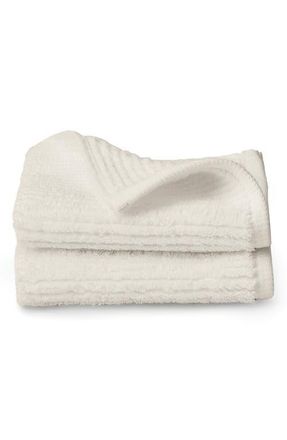 Boll & Branch Set of 2 Ribbed Organic Cotton Washcloths in Cream at Nordstrom