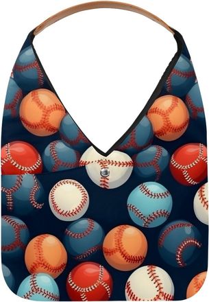 Generic Baseball Ball Background Reusable Lightweight Grocery Bags - Foldable Into Compact Pouch, Washable & Sturdy, Multipurpose for Shopping and Travel