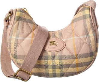 Burberry Horseshoe Check Quilted Canvas Hobo Bag