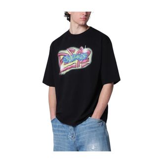 Dsquared2 T-Shirts, male, Black, Size: XL Tape Loose Fit T-Shirt