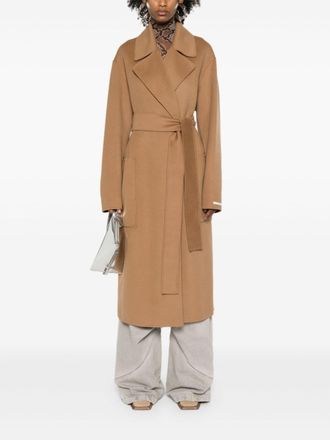 Max Mara Womens Wool Long Coat - Tan - Size EU 34 (Womens)