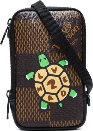 Louis Vuitton x Nigo Pouch Damier Giant Double Phone 2021-2025 - Marrone