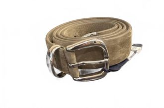 Anderson's Leather Belt With Buckle In Grey