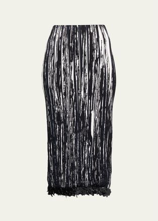 Brandon Maxwell Sinclair Sequin-Trim Midi Pencil Skirt