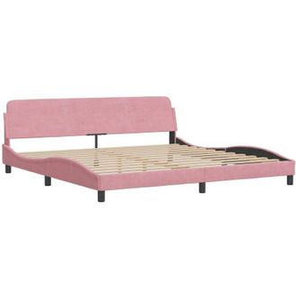 vidaXL Estructura Cama Sin Colch&oacute;n Terciopelo Rosa 200x200 Cm Vidaxl