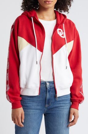 WEAR by Erin Andrews Womens WEAR by Erin Andrews Crimson Oklahoma Sooners Colorblock Full-Zip Hoodie Jacket at Nordstrom, Size Medium