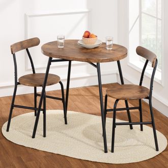 Best Choice Products 3-Piece Modern Oval Dining Table Set, Small Kitchen Dinette w/ 2 Chairs