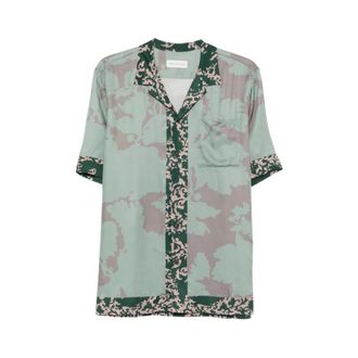 Dries Van Noten Short Sleeve Shirts, male, Green, Size: XL Short Sleeve Shirt