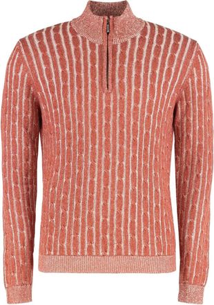 Moorer Maglione Denis-WCS con mezza zip - Arancione