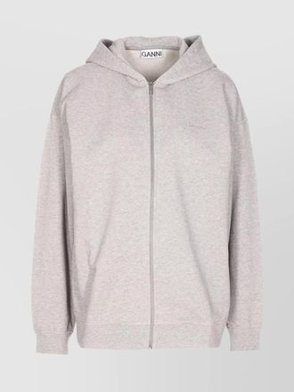 Ganni organic cotton zip hoodie