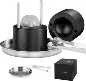 OEM Eisw&uuml;rfelbereiter Eisw&uuml;rfelformen Satz 60 Mm, Eisw&uuml;rfelform Eiskugelform Mit Eiszange & Tropfschale, Alu Schwarze Strapazierf&auml;hige Eisw&uuml;rfelformen Eis