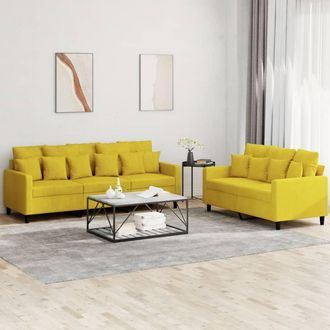 vidaXL Vidaxl - Juego De Sof&aacute;s Con Cojines 2 Piezas Terciopelo Amarillo
