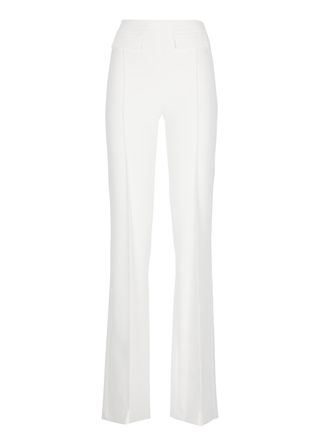 Elisabetta Franchi Ivory Pants With Logoed Pants