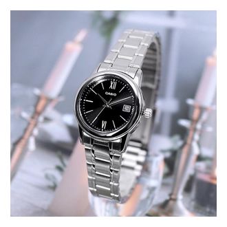 Casio Waterproof Stainless Steel Strap Black Analog LTP-V002D-1B3