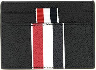 Thom Browne Kaarthouder - Heren - Portefeuilles - Zwart - ONE Size - Leer - Accessoires