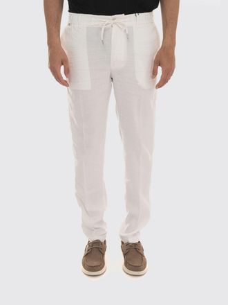 HUGO BOSS Pantaloni chino in misto lino con coulisse