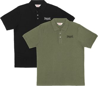 Lonsdale Poloshirt LONSDALE LINGHOLME, Herren, Gr. XXL, schwarz, olive, Jersey, Obermaterial: 100% Baumwolle, angesetztes B&uuml;ndchen, Shirts Poloshirt