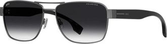 HUGO BOSS BOSS 1441/O/S 0ANS WJ Black/Dark Ruthenium/Grey Gradient Polarized