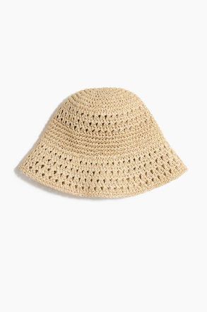 H&M Handmade Straw Bucket Hat in Beige at Nordstrom, Size Medium
