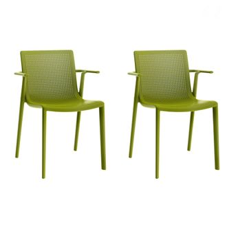 Resol Set 2 Sillas Con Brazos Interior, Exterior Verde Oliva Beekat Resol