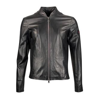 Peuterey Leather Jackets, female, Black, Size: 2XS Lover 07 Leather Jacket