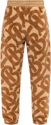 Burberry Monogram Patroon Wollen Broek - Heren - Sweatpants - Bruin - S - Wol - Broeken