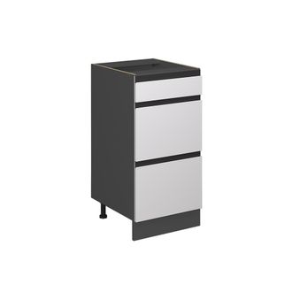 Vicco Mueble Bajo De Cocina R-line, Blanco, 40 Cm En Forma De J, Con Cajones, Sin Encimera Vicco