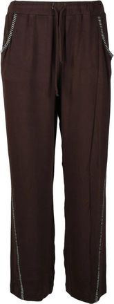 Siedres broek - Dames - Straight fit broeken - Bruin - L - Broeken
