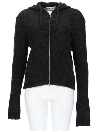 Our Legacy Hooded Knit Sweater With Full Zip Closure And Ribbed Detailing