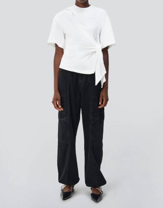 Jonathan Simkhai Joline Wrap Tie T-Shirt In Optic White