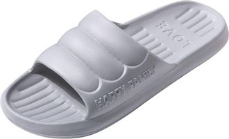 Generic 2026 Mens Slippers Men Fashionable All Season Indoor and Outdoor Flat Comfortable Soft Bottom Light (Grey, 8)