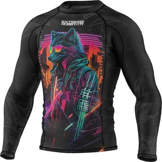 OEM Camiseta De Manga Larga Para Hombre Con Estampado De Animales Cibern&eacute;ticos, Talla 2xl, Color Negro, Con Dise&ntilde;o De Gato