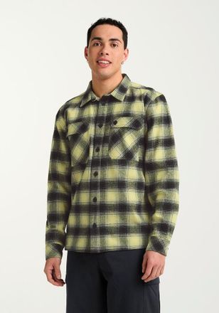 Jack Wolfskin Flanellhemd JACK WOLFSKIN BAJA FLANNEL SHIRT M, Herren, Gr. XL (54/56), Normalgr&ouml;ssen, check, lemonice, Obermaterial: 100% Baumwolle, Hemden Flanellhe