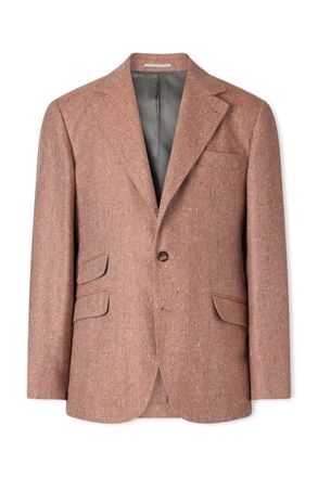 Brunello Cucinelli Herringbone Wool and Cashmere-Blend Blazer