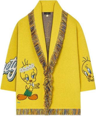 Alanui Hula Tweety Cardigan - Dames - Vesten - Geel - L - Wol - Truien & Vesten