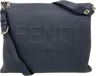 Fendi Pre-owned Vintage Schoudertas - Heren - Vintage Schoudertas - Blauw - ONE Size - Leer - Vintage