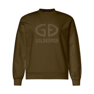Goldbergh Sweatshirts, female, Green, XS, Studs Logo Crew Neck Sweatshirt