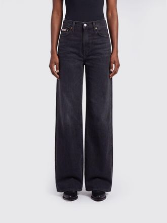 Calvin Klein High-Waisted Wide Leg Jeans in Cotton Denim with Five-Pocket Design