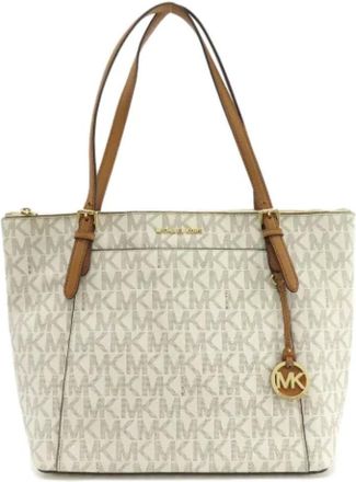 Michael Kors Pre-owned Tote Bags, female, Beige, Size: ONE SIZE Pre-owned Canvas totes
